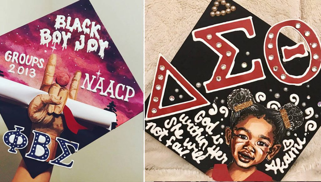 Best graduation caps black fraternity sorority