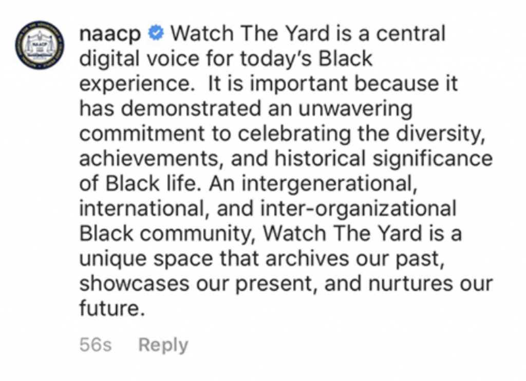 Naacp watch the yard statement