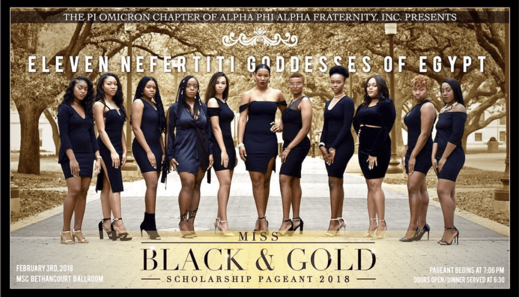 The Contestants For This Year's Miss Black & Gold Pageant at Texas A&M