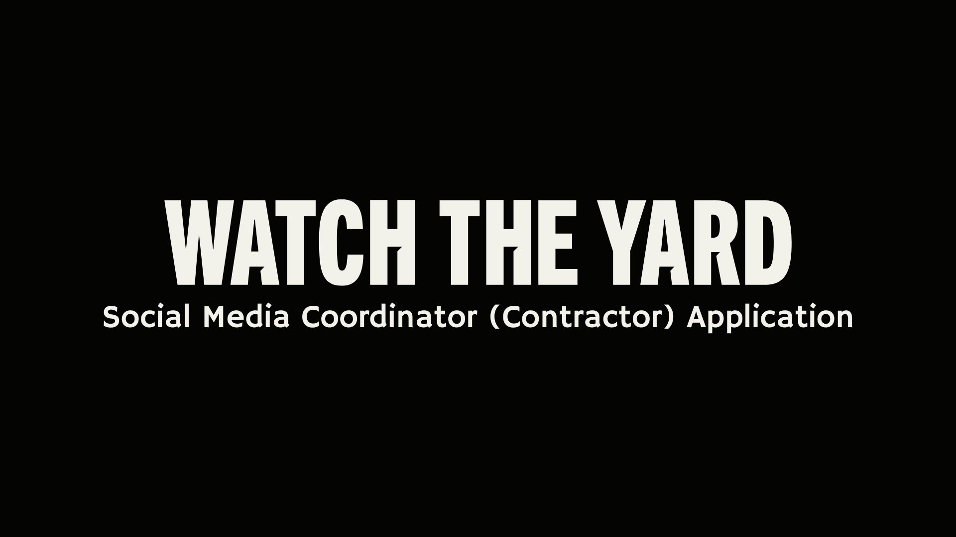 Social Media Coordinator (Contractor) Application
